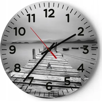 Hodiny Kuchyňské nástěnné hodiny 30x30 Krajina Moderní Skleněné hodiny do obýváku Tiché