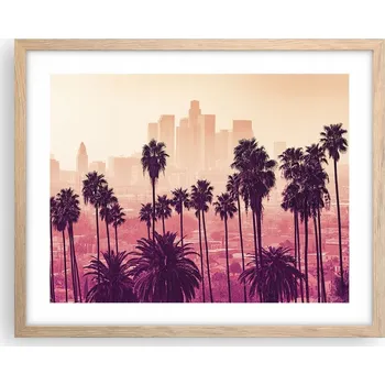 Obraz Obraz plakát v rámu světlý dub 50x40 cm - foto města do obýváku