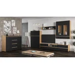 Obývací sestava CEFALU lamino buk a černá textura