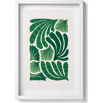 Obraz Elegantní obraz v bílém rámu, ilustrace rostlin a květin, 40x60 cm