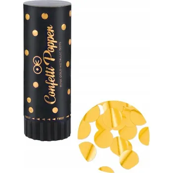 Konfeta Konfety v tubě Zlaté kroužky 11 cm Narozeniny