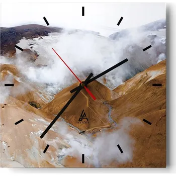 Hodiny Velké nástěnné hodiny 40x40 Krajina Skleněné hodiny Tiché