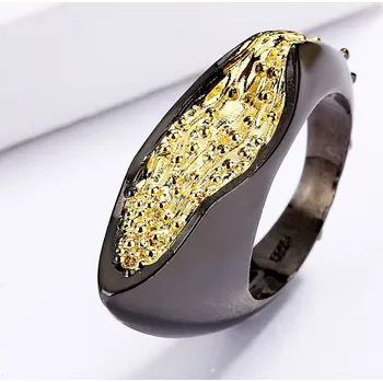 Prsten B-TOP Dámský černý prsten Gold Drop Velikost prstenu: 59,5mm