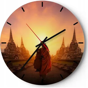 Hodiny Velké nástěnné hodiny 40x40 Thajsko Skleněné hodiny Kulatý Tiché