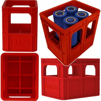 Úložný box ORGANIZÉR NA BATERIE 18650 AKUMULÁTORY KRABIČKA BOX KOŠÍK ČERVENÝ
