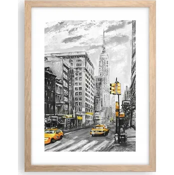 Obraz Obraz plakát v rámu světlý dub do obýváku 30x40 město plakáty na zeď