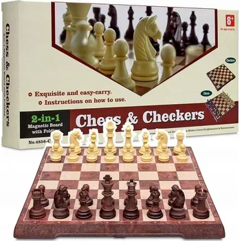Desková hra ŠACHY VRHCÁBY MAGNETICKÉ KLASICKÉ VELKÉ NA MAGNET EDUKATIVNÍ HRA 2v1