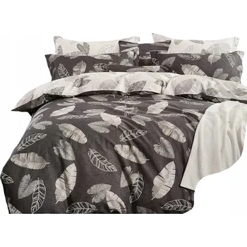 Povlečení SATÉNOVÉ POVLEČENÍ BAVLNA 200x220 BAVLNA 100 SADA 3 POVLAKŮ NA POLŠTÁŘE 70x80 SZARA KRATA