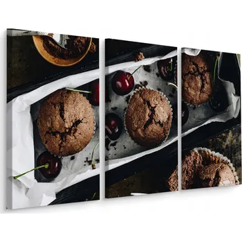 Obraz Obraz TRYPTYK Sladké CUPCAKES Ovoce Dezert 60x40