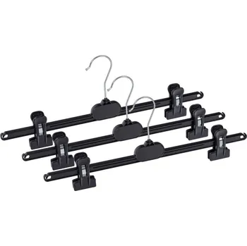 Věšák Šatní ramínko Fabryka Wieszaków Polwo černý plast, 2 místa, 50 ks