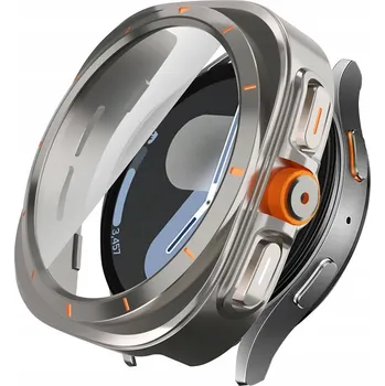 Pouzdro na mobilní telefon 2v1 POUZDRO KRYT + TVRZENÉ SKLO PRO SAMSUNG GALAXY WATCH 7 44MM