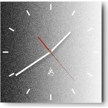 Hodiny Velké nástěnné hodiny 40x40 cm Černo-bílé skleněné hodiny Tiché