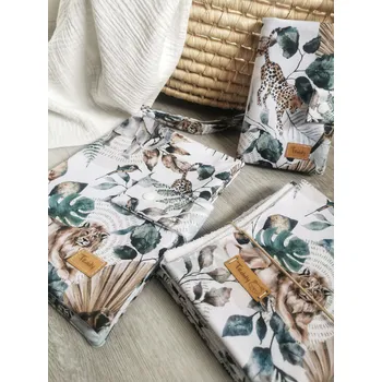 Obal na doklad Midi sada Jungle - (plenkovník + obal na očkovací průkaz + přebalovací podložka)