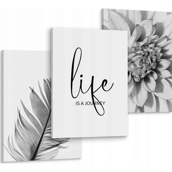 Obraz Obrazy do Ložnice Obývacího Pokoje KVĚTINY Nápis Pero 90x40