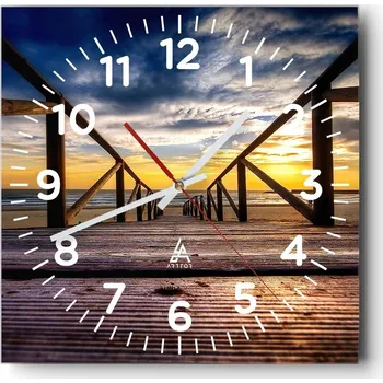 Hodiny Nástěnné hodiny do obýváku 40x40 Krajina Bezhluczne Skleněné hodiny Tiché