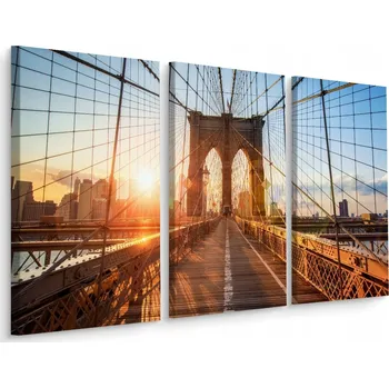 Obraz Obraz triptych Brooklyn Bridge 3D Panorama 60x40