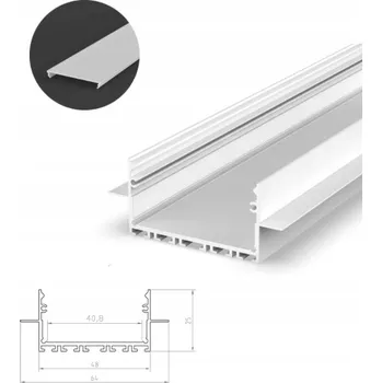 LED lišta Hliníkový profil pro sádrokartonové desky bílý TECH-LIGHT P23-2 1m