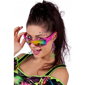 Karnevalový kostým NEONOVÉ RŮŽOVÉ BRÝLE 80. LÉTA DISCO FOTOKOUTEK GADGET KOSTÝM KARNEVAL