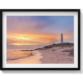 Obraz Dekorace obraz v rámu na zeď Krajina moře s pláží a majákem 80x60 cm