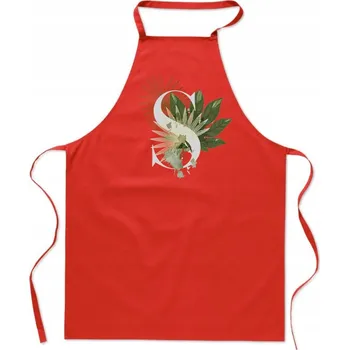 Kuchyňská zástěra KUCHYŇSKÁ ZÁSTĚRA červená S PÍSMENEM S jméno Sára Sandra Sylvie FA_413_cw