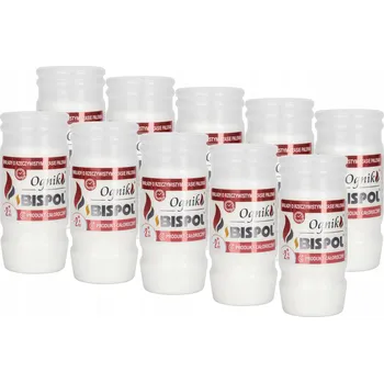 Svíčka Do hřbitovních svíček náplně do svíček BISPOL WP2N 48H 10 Ks + zápalky DABSTER_PL a38