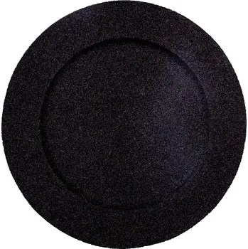 Talíř TALÍŘ KULATÝ černý BROKÁTOVÝ vánoční pr. 33cm