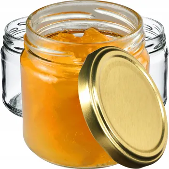 Zavařovací sklenice 50 x ZAVAŘOVACÍ SKLENICE 200 Ml + ŠROUBOVACÍ VÍČKO FI66 NA ZAVAŘENINY, džem