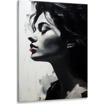 Obraz Obraz na zeď Moderní ŽENSKÝ Portrét Abstrakce Červené Rty 50x70
