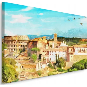 Obraz Obraz na plátně PANORAMA Říma Itálie 3D 90x60