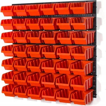 Obraz Dílenská nástěnná deska / panel na nářadí 80 x 80 cm + 42 boxů/úložných nádob