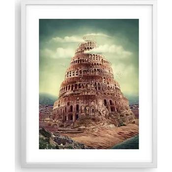 Obraz Obraz plakát na zeď v bílém rámu 40x50 věž foto plakáty do obýváku