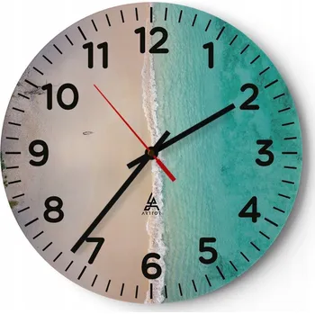 Hodiny Nástěnné hodiny do obýváku 40x40 Krajina Kulatý Skleněné hodiny Loft Tiché