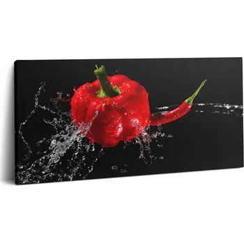 Obraz Foto Obraz Canvas Do Předsíně Dekorativní Červené Papriky Ve Vodě