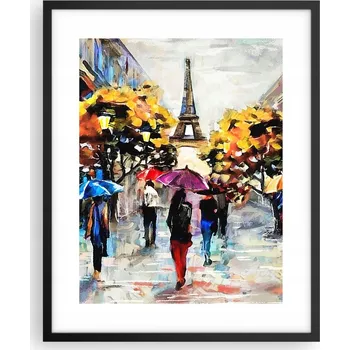 Obraz Foto obraz plakát na zeď v černém rámu 40x50 město plakáty do obýváku