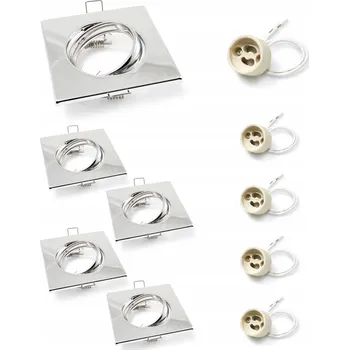 Bodové svítidlo SADA 5x HALOGENOVÉ ZÁPUSTNÉ SVÍTIDLO POHYBLIVÉ CHROM + PATICE GU10