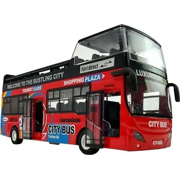 autíčko Městský AUTOBUS patrový Double Decker SVĚTLA ZVUKY Kovový
