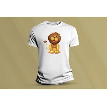 Chlapecké tričko Dětské bavlněné tričko Lev 2. Bílá velikost L