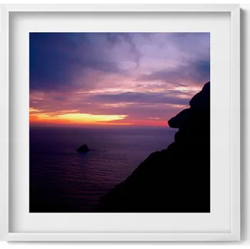 Obraz Dekorativní nástěnný obraz v bílém rámu do pokoje Kamenná hlava 50x50 cm