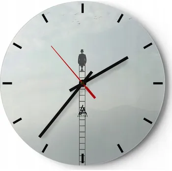 Hodiny Velké nástěnné hodiny 40x40 Abstrakce Skleněné hodiny Kulatý Tiché