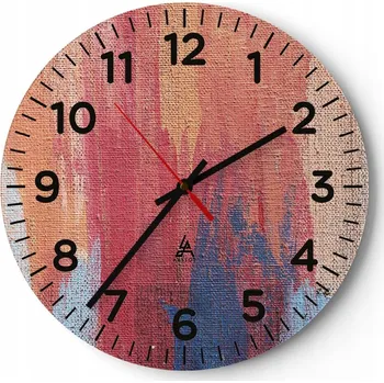 Hodiny Nástěnné hodiny do obýváku 40x40 Abstrakce Kulatý Skleněné hodiny Loft Tiché