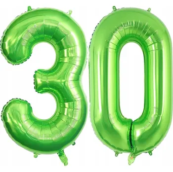 Balónek OBROVSKÝ FÓLIOVÝ BALÓNEK ČÍSLICE TŘICÍTKA 30 ZELENÁ BALÓNKY NAROZENINY 100 CM