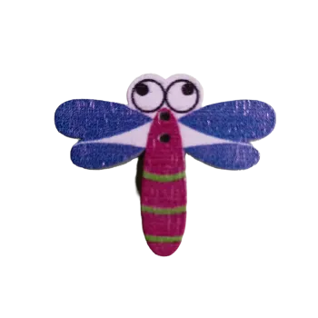 Knoflík Knoflík dřevěný vážka vínová I