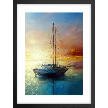 Obraz Obraz plakát v černém rámu do obýváku 30x40 plachetnice plakáty na zeď