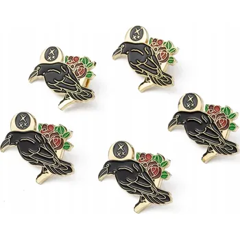 Brož Brož Ptáček Kovová slitina Smalt 30x23mm 1 Ks