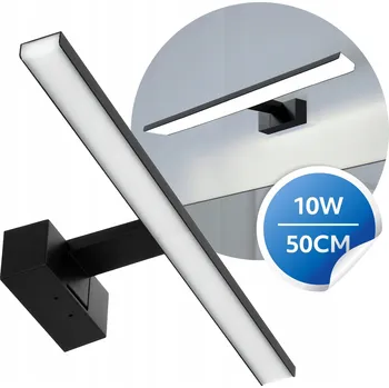 Nástěnné svítidlo LED Koupelnové Nástěnné Svítidlo 10W ČERNÉ IP44 Neutrální Bílá nad zrcadlo
