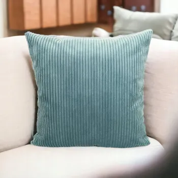 Polštář Tyrkysový dekorativní povlak na polštář s proužky 70x70 cm