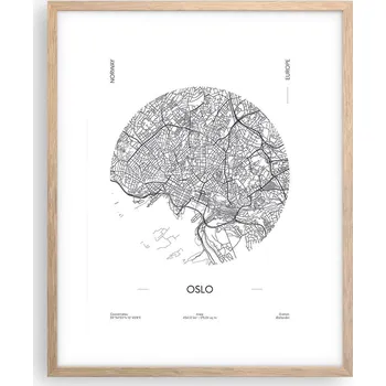 Obraz Obraz plakát na zeď v rámu světlý dub 40x50 mapa foto plakáty do obýváku