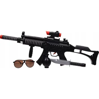 Dětská zbraň PUŠKA NA BATERIE SVĚTLO ZVUK ZÁBAVA PUŠKA VOJENSKÁ