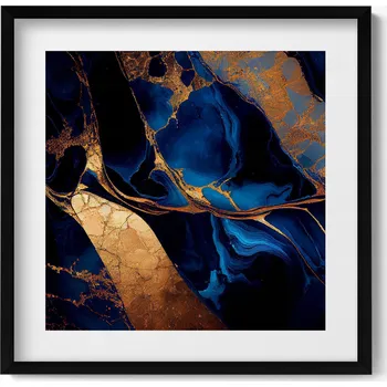 Obraz Dekorativní nástěnný obraz v černém rámu Abstrakce textura mramoru 50x50 cm