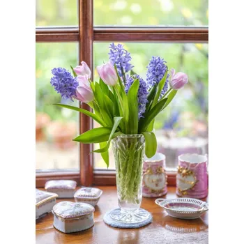 Obraz Plakát Váza s hyacintem a tulipány bez rámu 64 x 90 cm